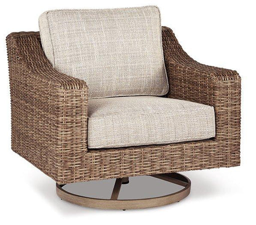 Beachcroft Outdoor Swivel Lounge with Cushion - Hammers Furniture (MN)