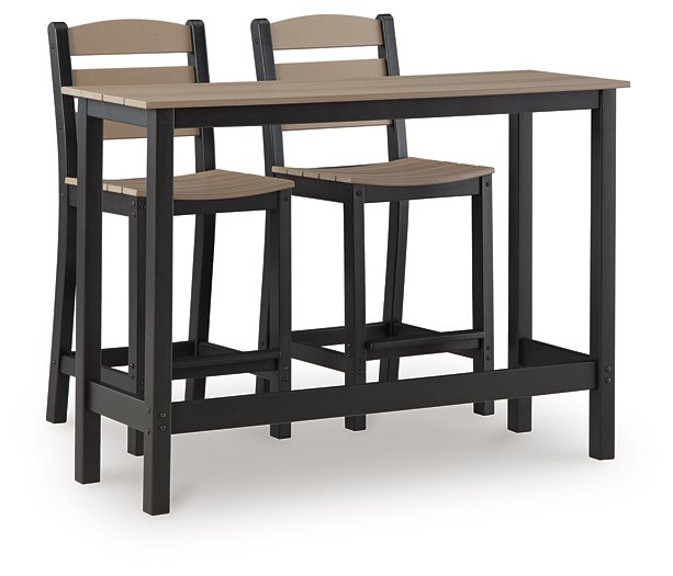 Shoreline Beach Outdoor Counter Table and 2 Barstools
