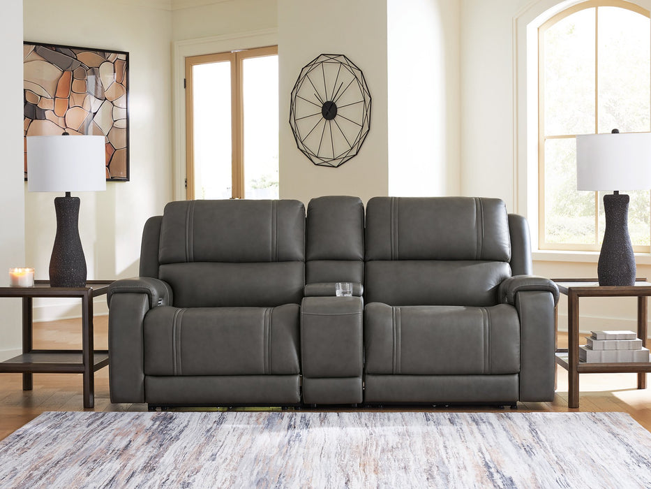 5Z - Pittson Power Reclining Sectional Loveseat with Console - Hammers Furniture (MN)