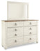 Willowton Panel Bed with Mirrored Dresser & 2 Nightstands